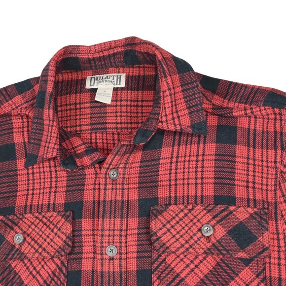 Duluth Trading Co. Plaid Medium Weight Flannel Shirt Lumberjack Black Red Medium - Picture 2 of 8